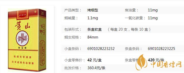 黃山軟金皖軟盒多少錢？黃山軟金皖煙價格及參數